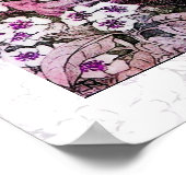 BIRD NEST, weißer rosa Veilchen Poster (Ecke)