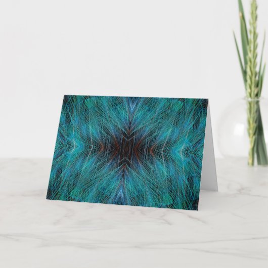 Bird Of Paradies Fractal Feather Design Karte (Vorderseite)