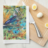 Bird of Paradise Abstrakt Teetuch Geschirrtuch (Viertel Falte)