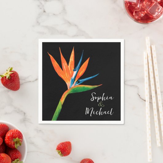 Bird of Paradise Black Serviette (Beispiel)