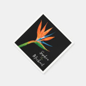 Bird of Paradise Black Serviette (Ecke)