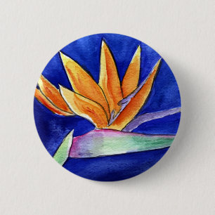 Bird of Paradise Blume Art Button oder Button