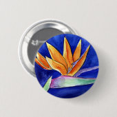 Bird of Paradise Blume Art Button oder Button (Vorne & Hinten)