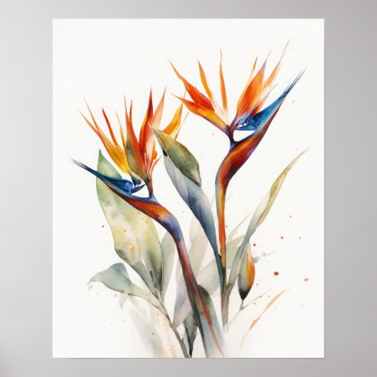 Bird of Paradise Blume Art Print Poster (Vorne)