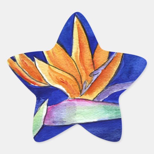 Bird of Paradise Blume Artwork Painting Sticker (Vorderseite)
