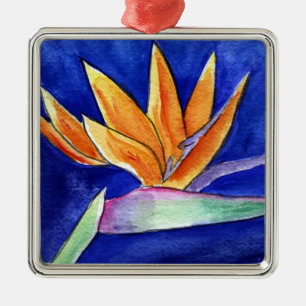 Bird of Paradise Blume Artwork Pendant zur Ornamen Silbernes Ornament