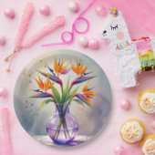 Bird of Paradise Blume Bouquet im Wasser Pappteller (Party)