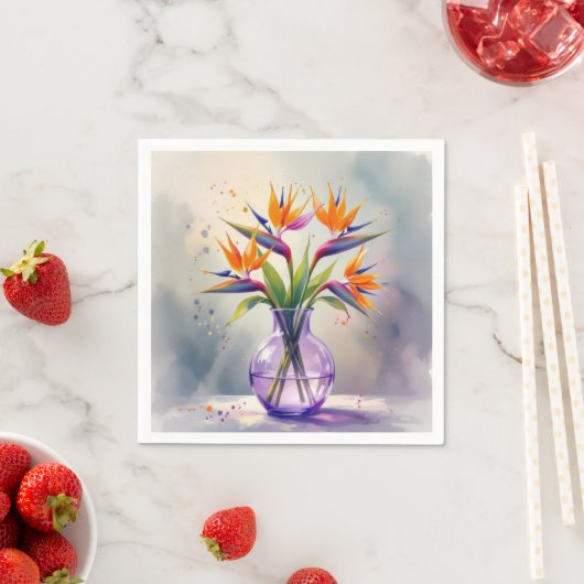 Bird of Paradise Blume Bouquet im Wasser Serviette (Beispiel)