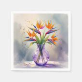 Bird of Paradise Blume Bouquet im Wasser Serviette (Vorderseite)