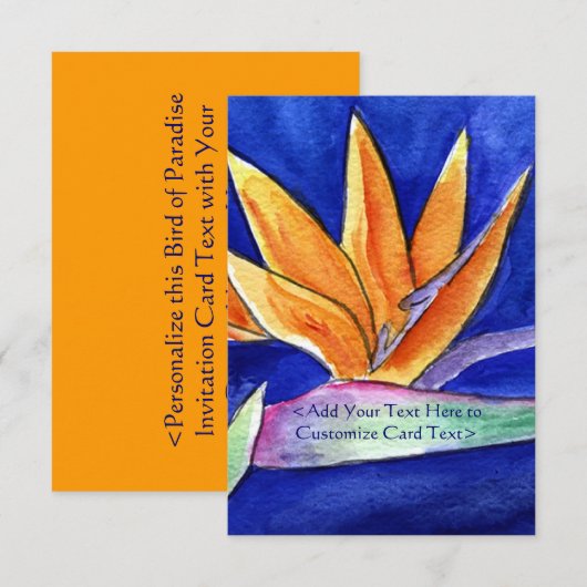 Bird of Paradise Blume Einladung (Vorne/Hinten)