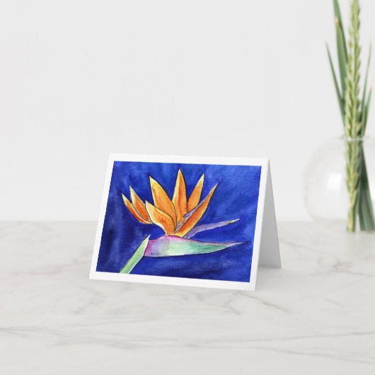 Bird of Paradise Blume Malerei Mitteilungskarten (Vorderseite)