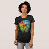 Bird of Paradise Blume - Migned Art Malerei T-Shirt (Vorne ganz)