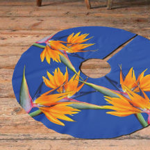 Bird of Paradise Blume Navy Blue Tree Skirt