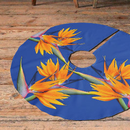 Bird of Paradise Blume Navy Blue Tree Skirt Polyester Weihnachtsbaumdecke