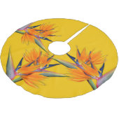 Bird of Paradise Blume Orange Tree Skirt Polyester Weihnachtsbaumdecke (Schrägansicht)