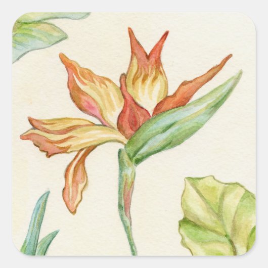 Bird of Paradise Blume Stickers (Vorderseite)