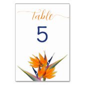 Bird of Paradise Blume Tischnummer Cards (Vorderseite)