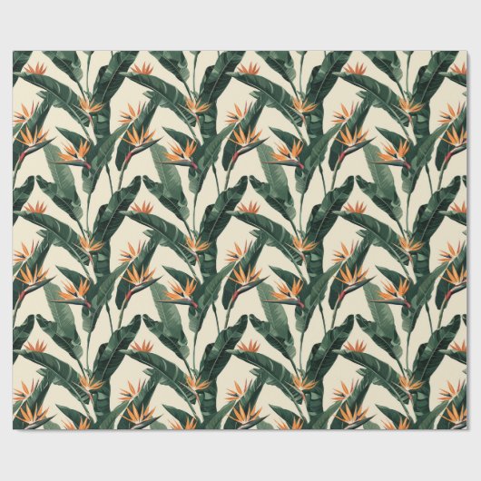 Bird of Paradise Botanical Pattern Decoupage Geschenkpapier (Flach)