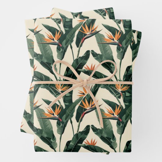 Bird of Paradise Botanical Pattern Decoupage Geschenkpapier Set (Beispiel)