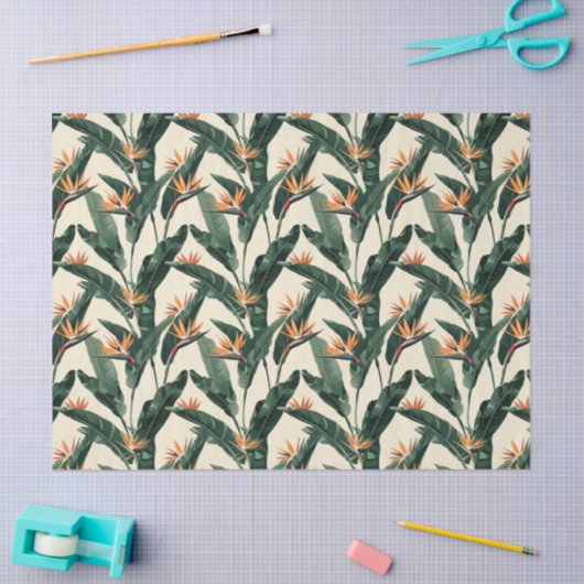 Bird of Paradise Botanical Pattern Decoupage Seidenpapier (Basteln)