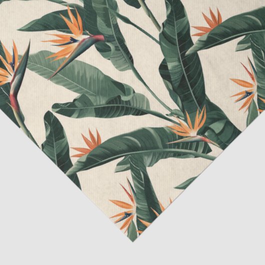 Bird of Paradise Botanical Pattern Decoupage Seidenpapier (Detail)