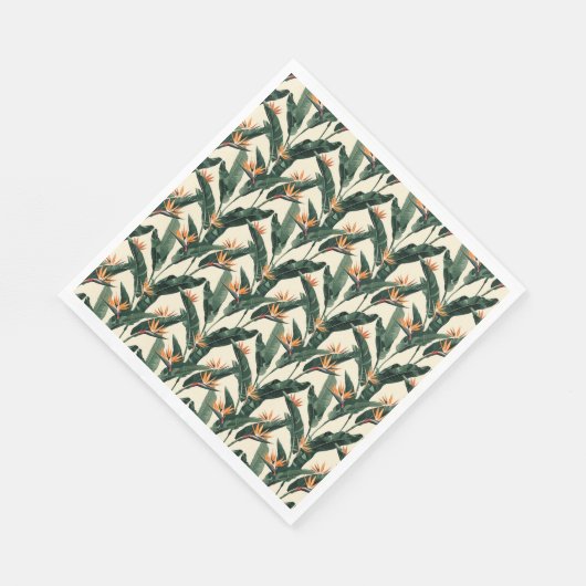 Bird of Paradise Botanical Pattern Decoupage Serviette (Ecke)