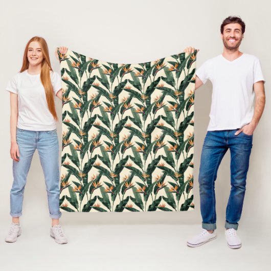 Bird of Paradise Botanical Pattern Fleecedecke (Beispiel)
