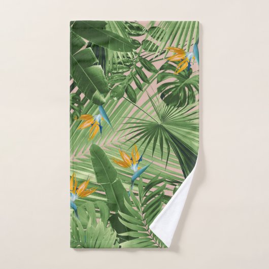 Bird of Paradise Dschungel Blätter Traum 2 Badhandtuch Set (Handtuch)