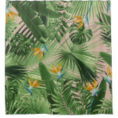 Bird of Paradise Dschungel Blätter Traum 2 Duschvorhang (Vorderseite)