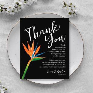 Bird of Paradise Floral Wedding Plate Vielen Dank Flyer