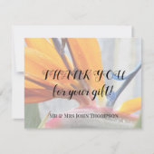 Bird of Paradise Floral Wedding Vielen Dank Mitteilungskarte (Vorderseite)