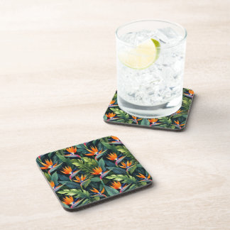 Bird of Paradise Flower Pattern Coasters Getränkeuntersetzer