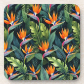 Bird of Paradise Flower Pattern Coasters Getränkeuntersetzer (Vorderseite)