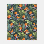 Bird of Paradise Flower Pattern Fleecedecke (Vorderseite)
