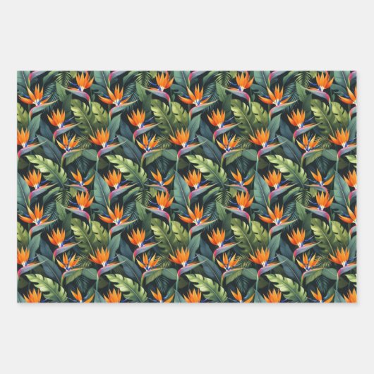 Bird of Paradise Flower Pattern Geschenkpapier Set (Vorderseite)