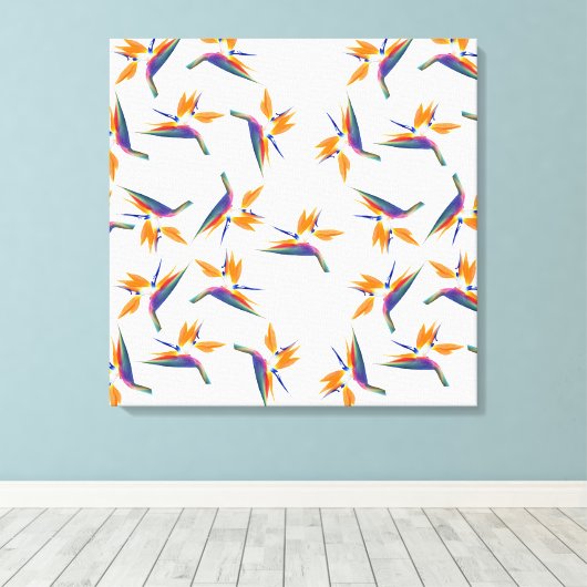 Bird of paradise flower pattern leinwanddruck (Insitu (Holzboden))