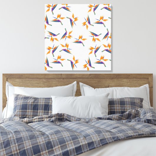 Bird of paradise flower pattern leinwanddruck (Insitu (Schlafzimmer))