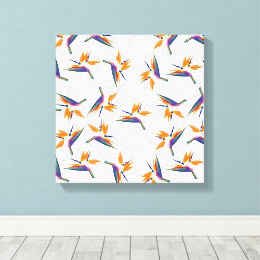 Bird of paradise flower pattern leinwanddruck (Insitu (Holzboden))