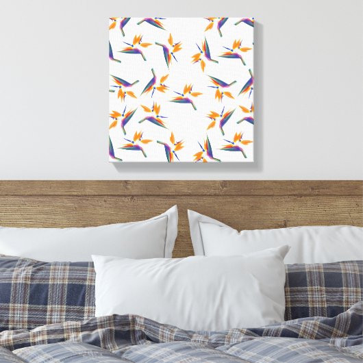 Bird of paradise flower pattern leinwanddruck (Insitu (Schlafzimmer))