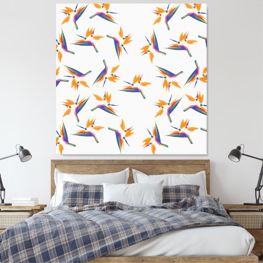 Bird of paradise flower pattern leinwanddruck (Insitu (Schlafzimmer))