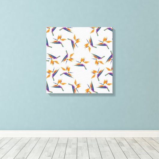 Bird of paradise flower pattern leinwanddruck (Insitu (Holzboden))