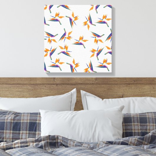 Bird of paradise flower pattern leinwanddruck (Insitu (Schlafzimmer))