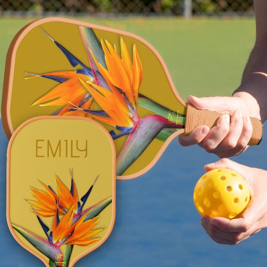 Bird of Paradise Flowers Name Orange Pickleball Schläger
