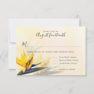 Bird of Paradise Hawaiian Wedding Menu Antwort Kar
