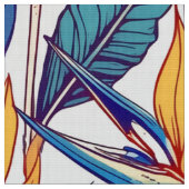 Bird of Paradise Muster Gewebe Stoff (Nahaufnahme)