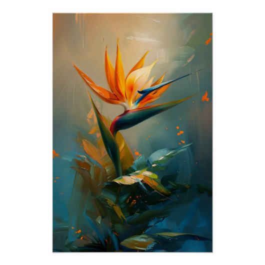 Bird of Paradise Oil Painting Poster (Vorderseite)