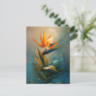Bird of Paradise Oil Painting Postkarte