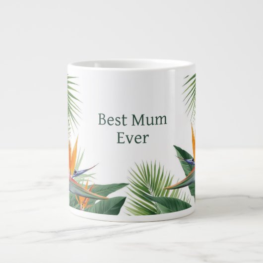 Bird of Paradise Palm Fronds Botanical Mothers Day Jumbo-Tasse (Vorderseite)