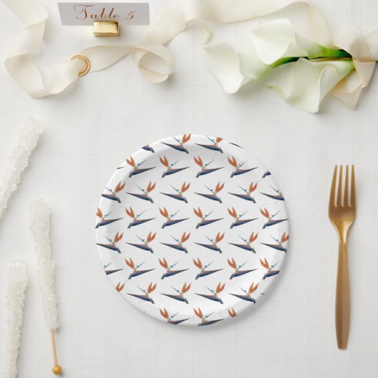 Bird of Paradise pattern on paper party plate Pappteller (Hochzeit)
