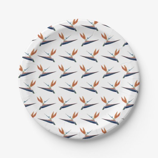 Bird of Paradise pattern on paper party plate Pappteller (Vorderseite)